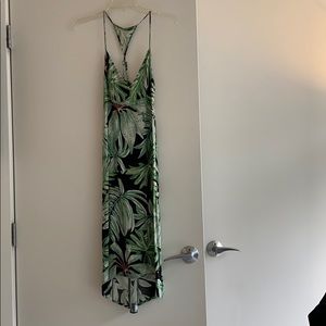 Floral print long cotton dress